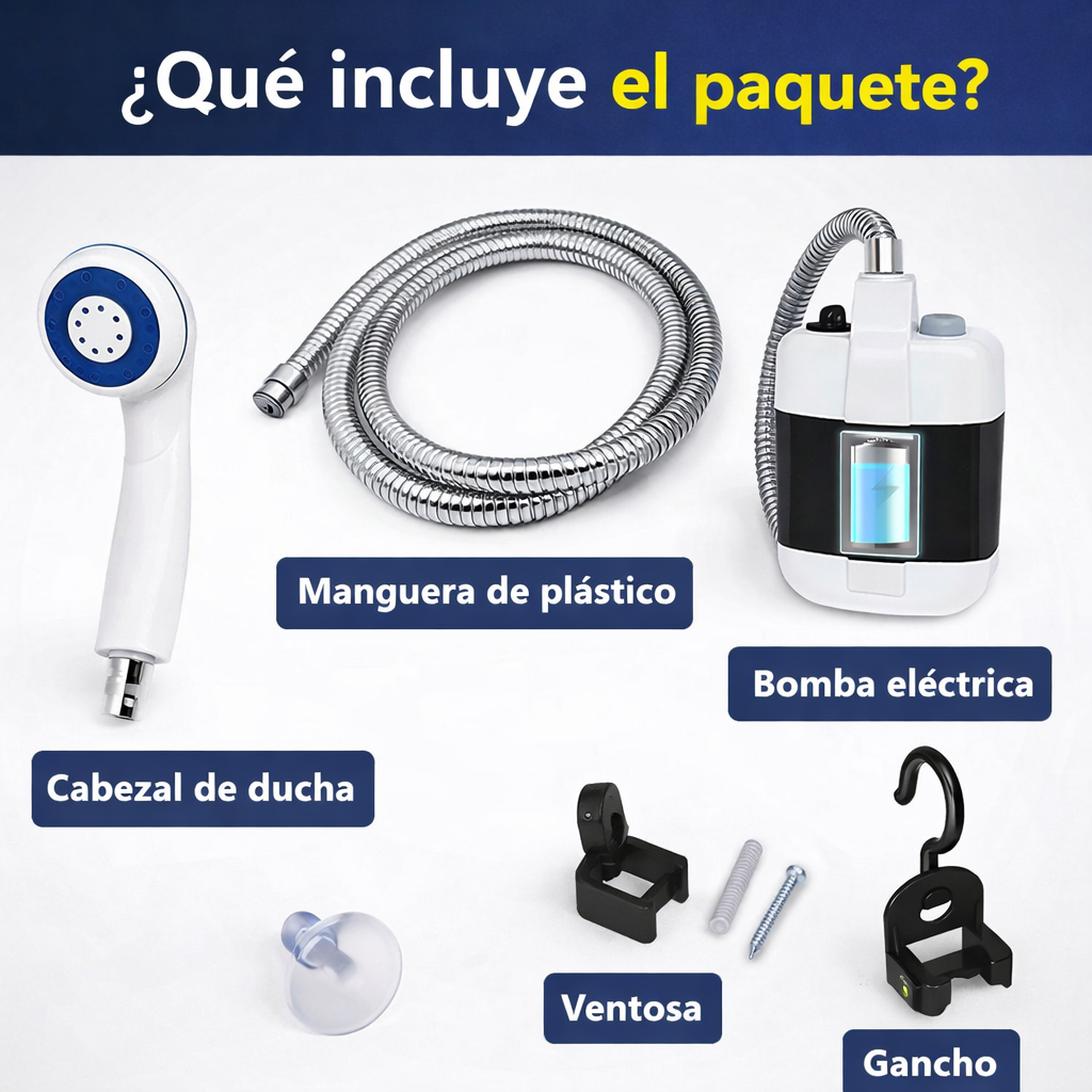 Ducha Portátil Recargable – Multiuso Outdoor – Dúchate donde quieras