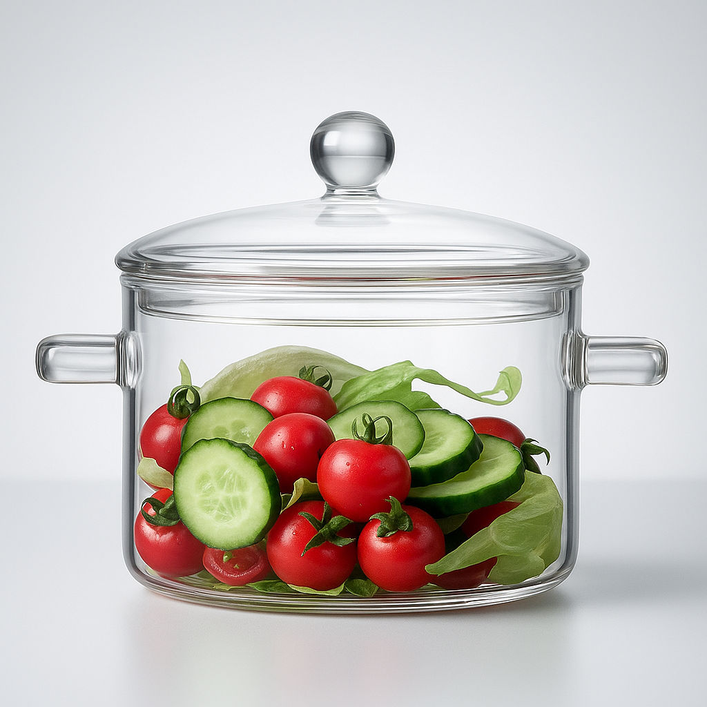 Olla de Vidrio Premium 1500ml con Tapa