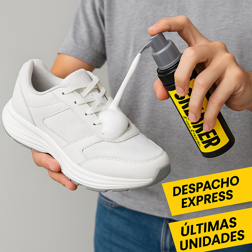 Spray Limpiador de Zapatos y Zapatilla 150 ml + Cepillo de Regalo + Paño de Microfibra de Regalo