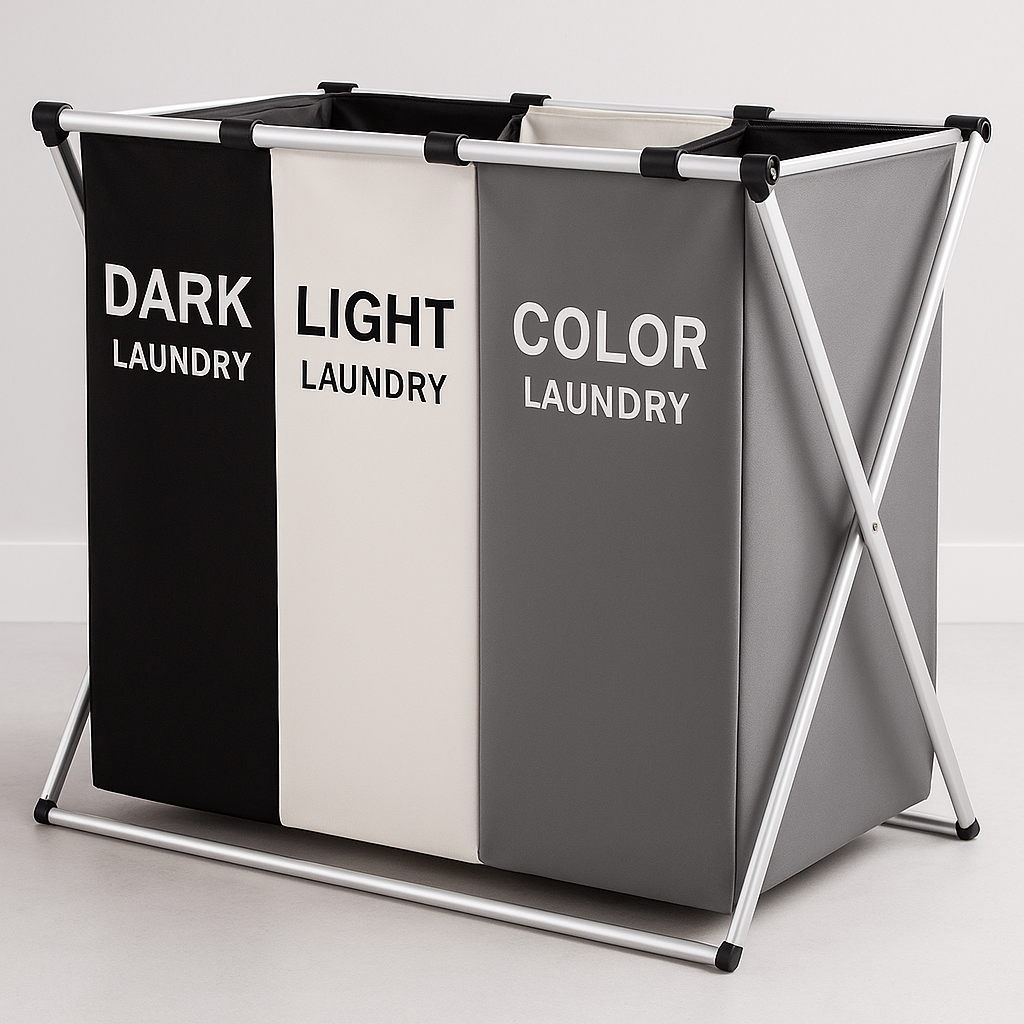 Cesta para Ropa Sucia Blanca, Negra y de Color