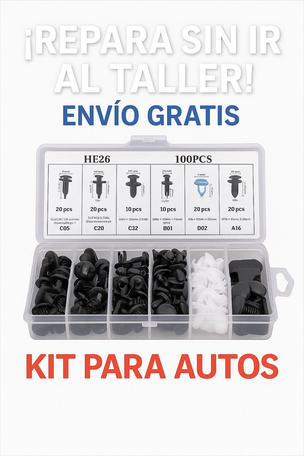 Kit de Sujetadores para Auto – Repara sin ir al Taller