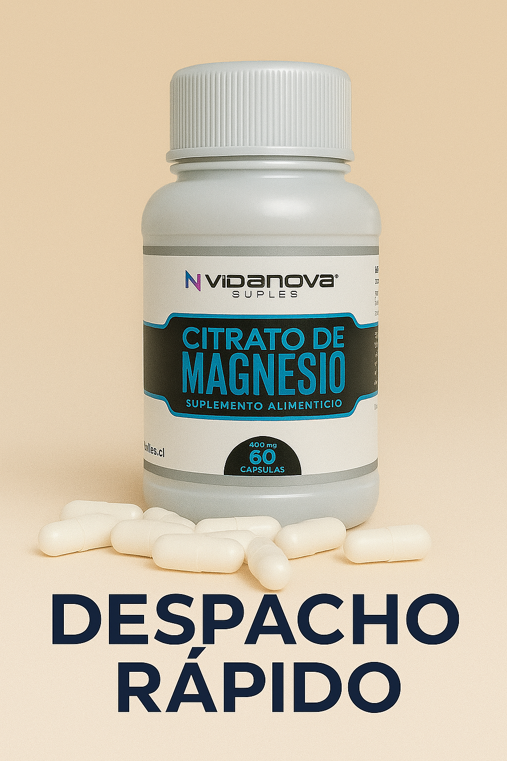 Citrato de Magnesio - Descansa Naturalmente - Caja 60 Cápsulas