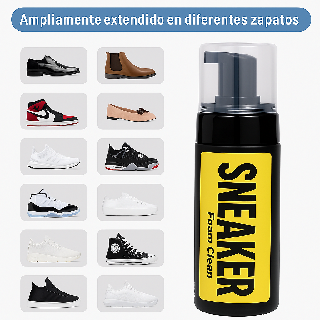 Spray Limpiador de Zapatos y Zapatilla 150 ml + Cepillo de Regalo + Paño de Microfibra de Regalo