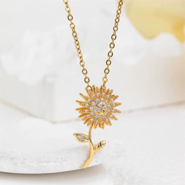 🌻 Collar Giratorio de Girasol – Un Regalo Único y Especial