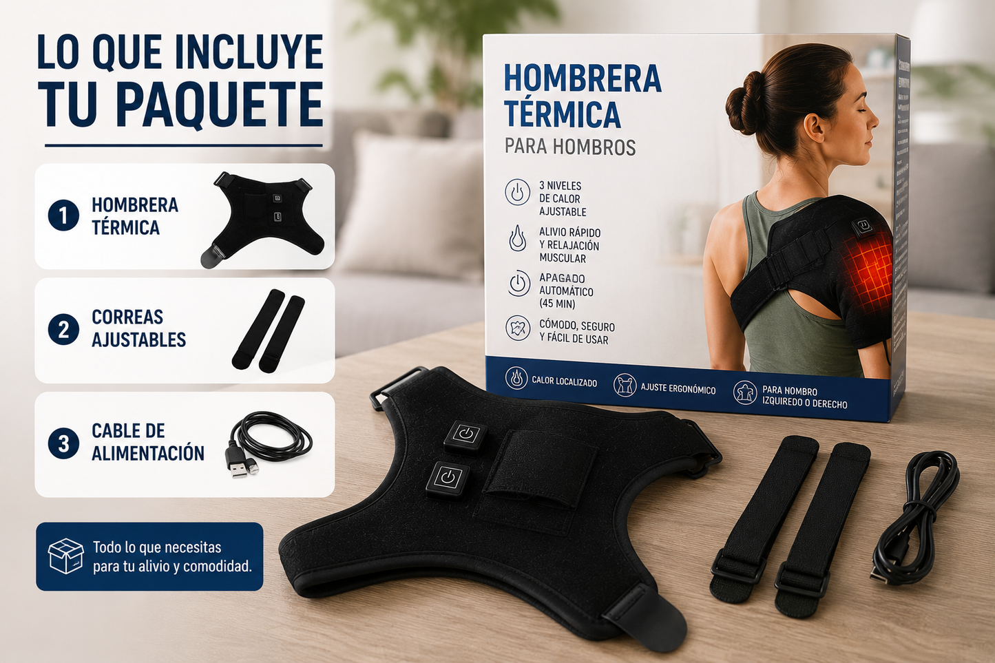 Hombrera Térmica para Hombros - Un momento real de alivio profundo