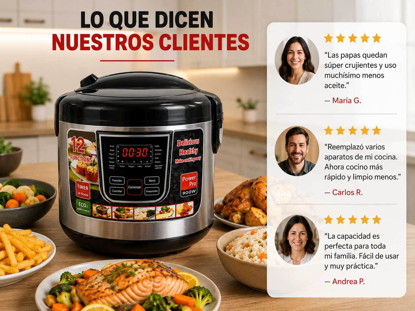 Olla Eléctrica Multifuncional 6L - Cocina Todo en Uno Fácil y Rápido