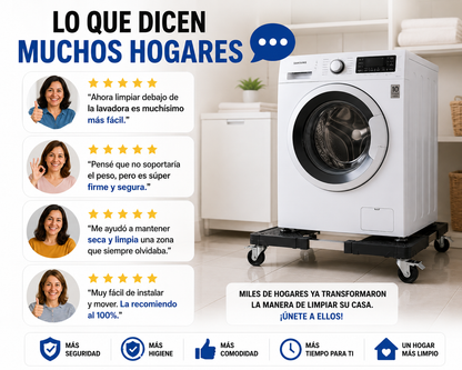 Base Móvil Ajustable para Lavadora y Refrigerador - Mueve electrodomésticos sin esfuerzo