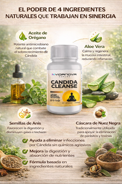 Cándida Cleanse 1000Mg - 60 Cásulas - Tu cuerpo limpio de Cándida