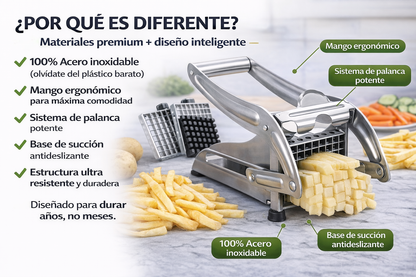 Cortador De Papas Fritas De Acero Inoxidable - La herramienta que transforma tu cocina