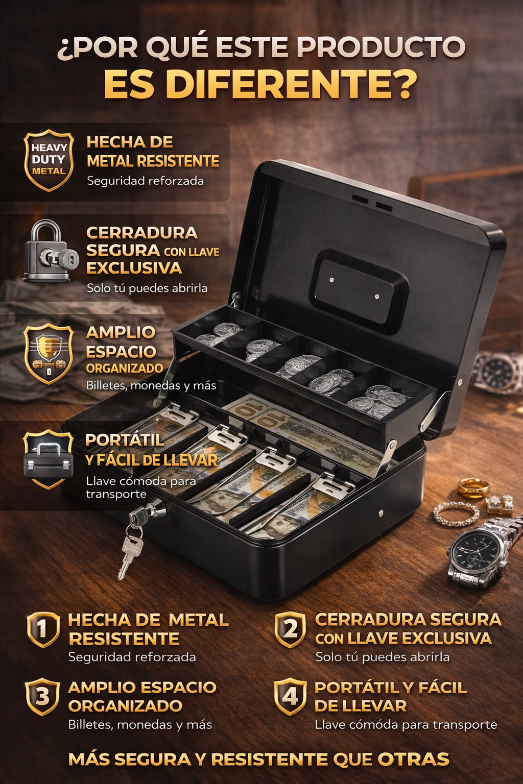 Caja Fuerte de Metal – Seguridad Portátil Premium