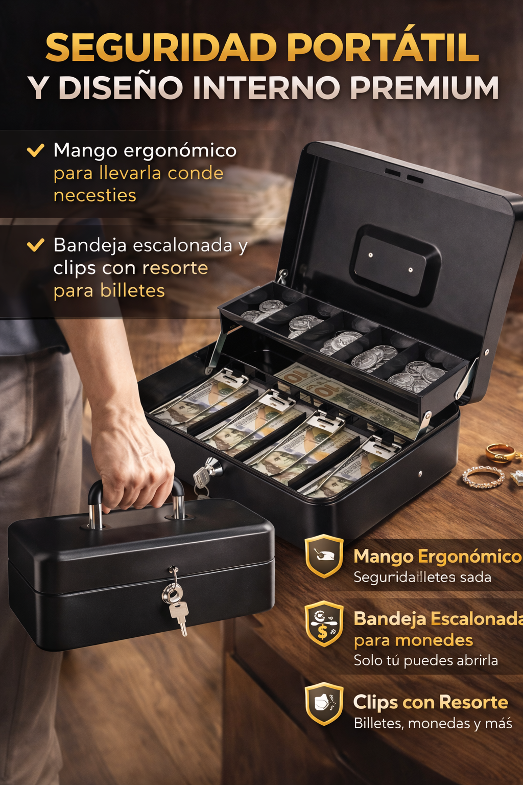 Caja Fuerte de Metal – Seguridad Portátil Premium
