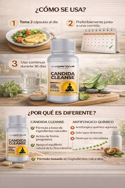 Cándida Cleanse 1000Mg - 60 Cásulas - Tu cuerpo limpio de Cándida