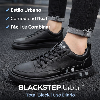 Zapatilla Urbana Clásica Total Black con Plataforma Discreta