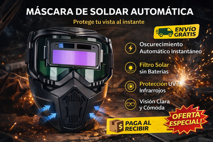Máscara de Soldar con Oscurecimiento Automático - Solda como un profesional
