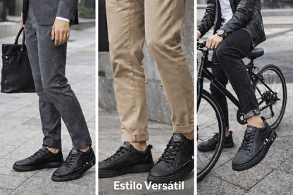 Zapatilla Urbana Clásica Total Black con Plataforma Discreta