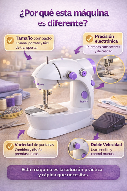 Mini Máquina de Coser Portátil - Cose facil y rápido desde cualquier lugar