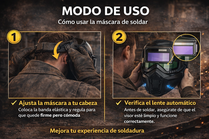 Máscara de Soldar con Oscurecimiento Automático - Solda como un profesional