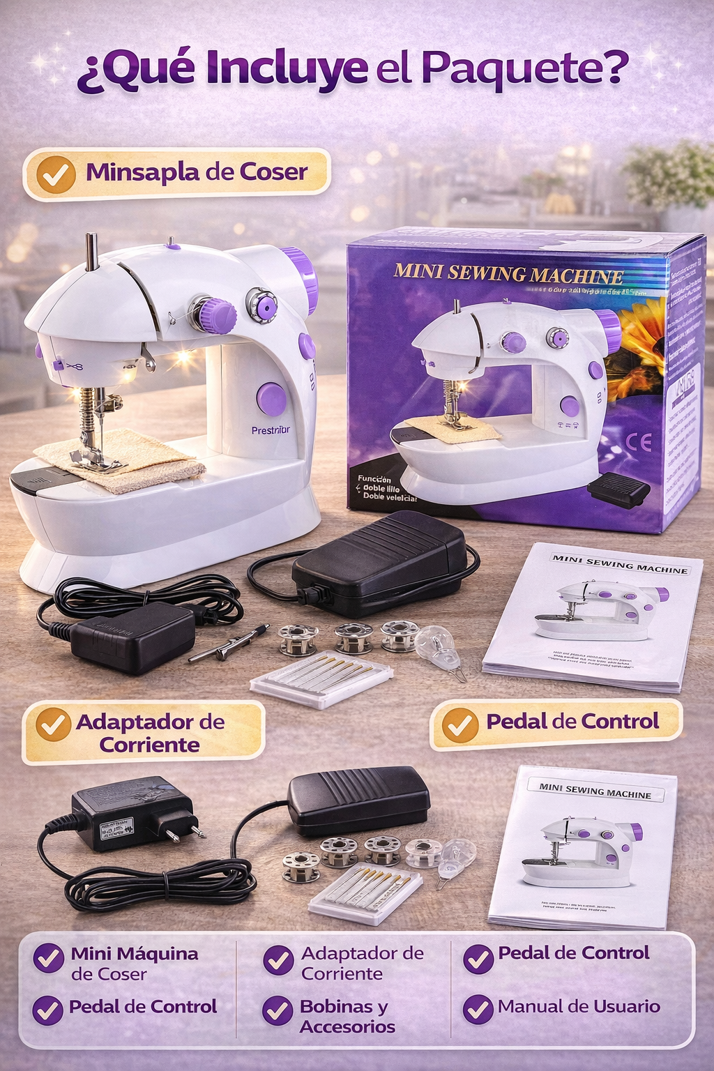 Mini Máquina de Coser Portátil - Cose facil y rápido desde cualquier lugar