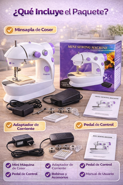Mini Máquina de Coser Portátil - Cose facil y rápido desde cualquier lugar
