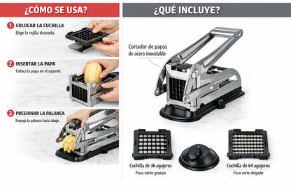 Cortador De Papas Fritas De Acero Inoxidable - La herramienta que transforma tu cocina