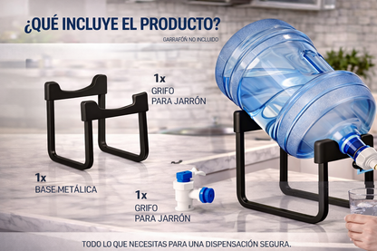 Soporte Rack Para Bidon De Agua Negro - Sirve agua fácil, sin cargar ni derramar