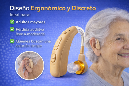 Audífono Amplificador de Sonido Recargable e Inalámbrico Tipo C - Mejora Instantáneamente tu Audición