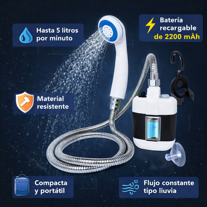 Ducha Portátil Recargable – Multiuso Outdoor – Dúchate donde quieras