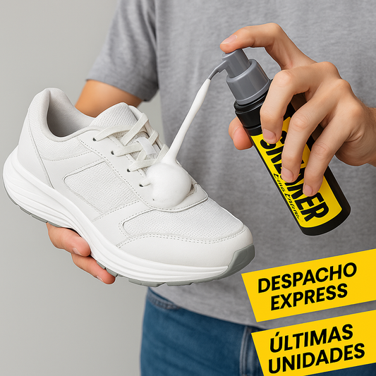 Spray Limpiador de Zapatos y Zapatilla 150 ml + Cepillo de Regalo + Paño de Microfibra de Regalo