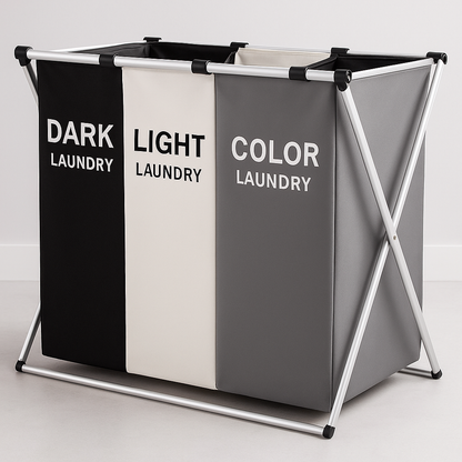 Cesta para Ropa Sucia Blanca, Negra y de Color