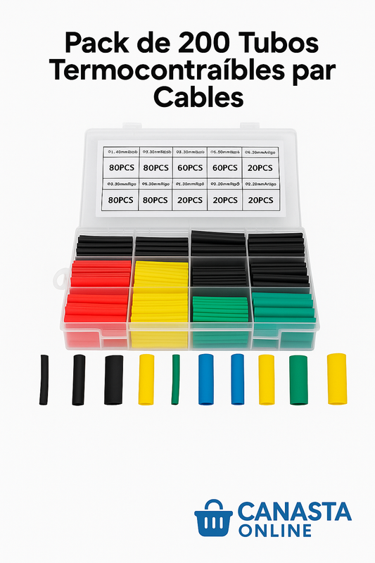 Pack 180 Tubos Termocontraíbles para Cables - Protege tus cables y aparatos electrónicos