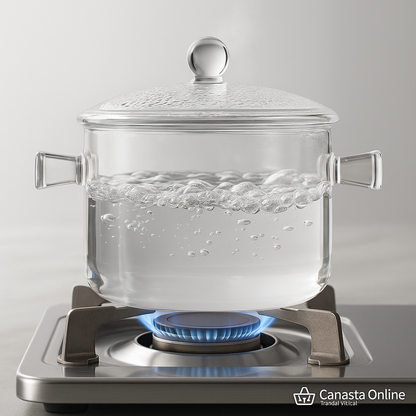 Olla de Vidrio Premium 1500ml con Tapa
