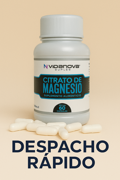 Citrato de Magnesio - Descansa Naturalmente - Caja 60 Cápsulas