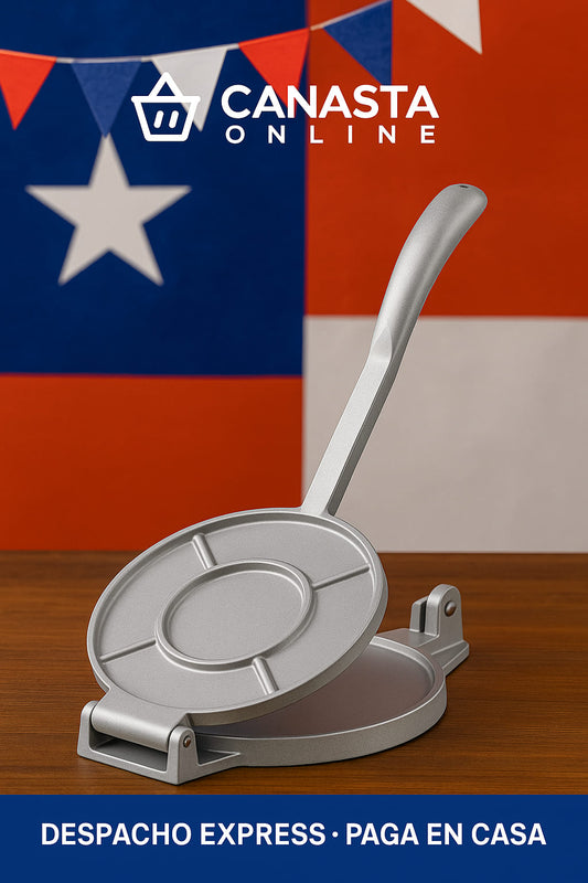 Prensa para Tortillas Acero Inoxidable 20 cms - Ahorra tiempo y dinero -Incluye Ebook GRATIS con 10 Recetas + Tips de Amasado