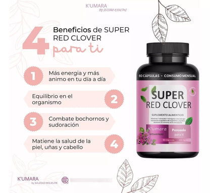 Suplemento para la Menopausia 60 cápsulas - SUPER RED CLOVER