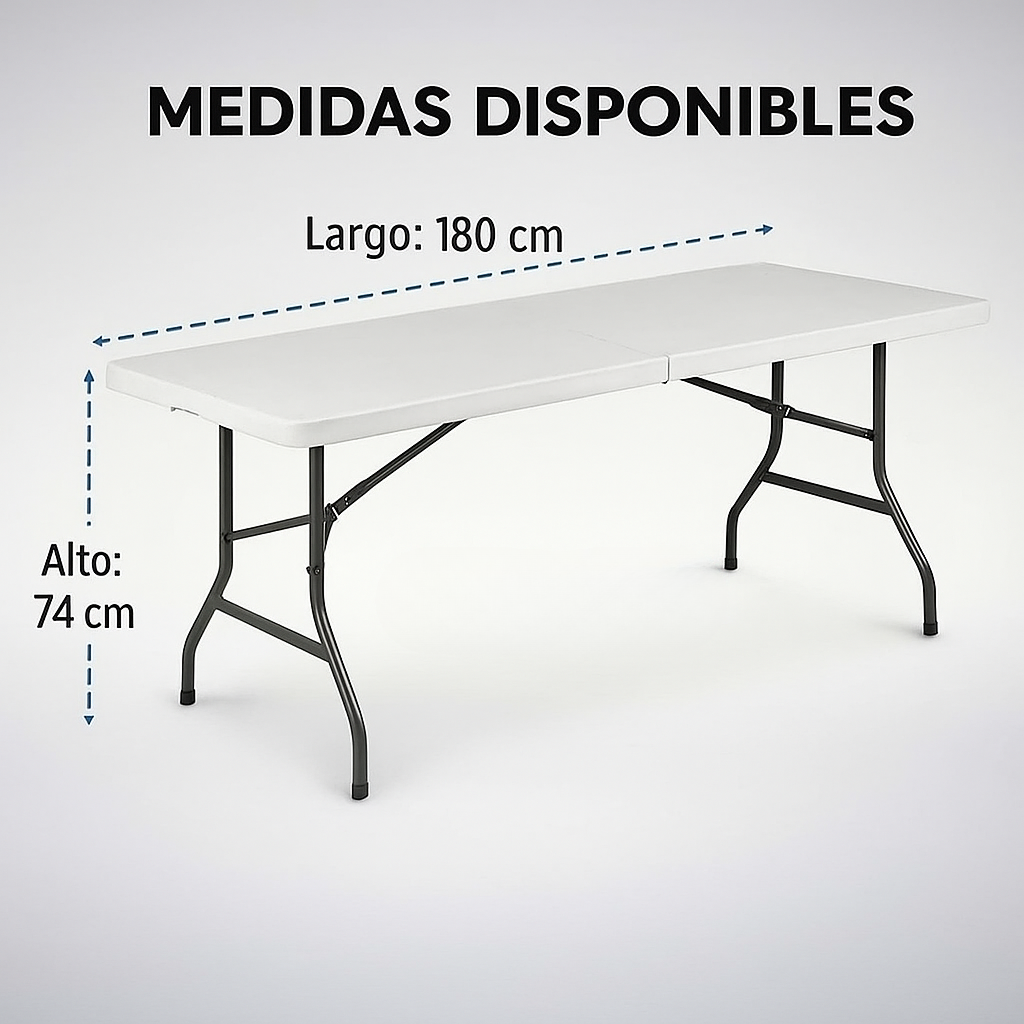 Mesa Plegable 180 cm - Práctica, resistente y lista para todo