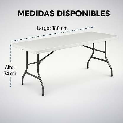 Mesa Plegable 180 cm - Práctica, resistente y lista para todo