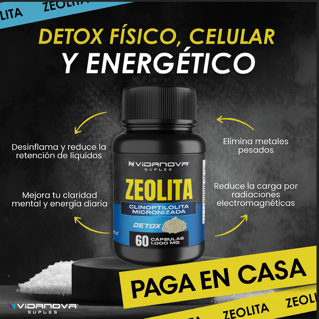 Zeolita 60 Cápsulas - Desintoxica, desinflama y recupera tu energía desde adentro.