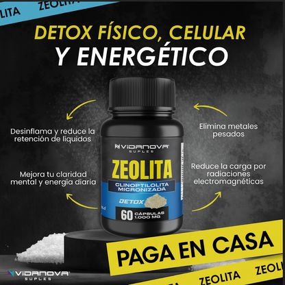 Zeolita 60 Cápsulas - Desintoxica, desinflama y recupera tu energía desde adentro.