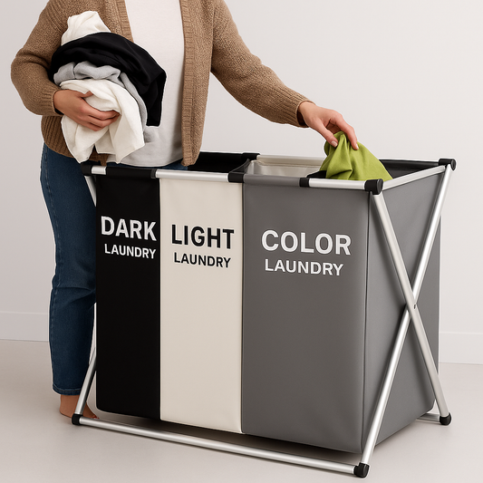Cesta para Ropa Sucia Blanca, Negra y de Color