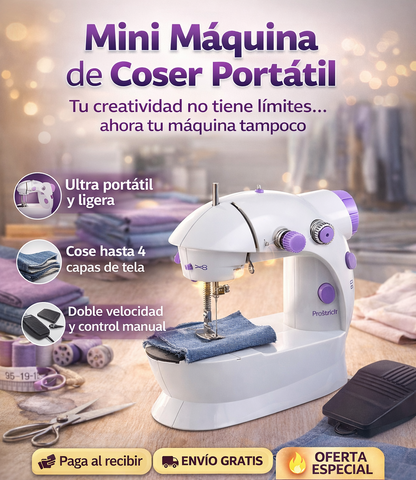 Mini Máquina de Coser Portátil - Cose facil y rápido desde cualquier lugar