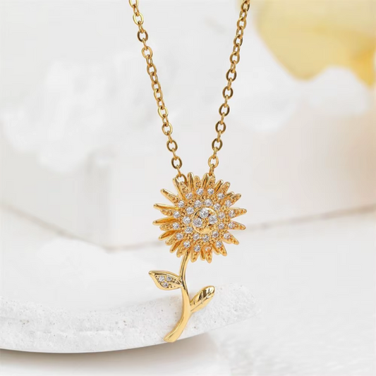🌻 Collar Giratorio de Girasol – Un Regalo Único y Especial