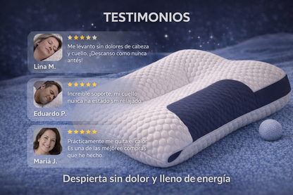 Almohada Cervical Ergonomica Para Aliviar El Dolor - Soporte perfecto para espalda, cuello y hombros