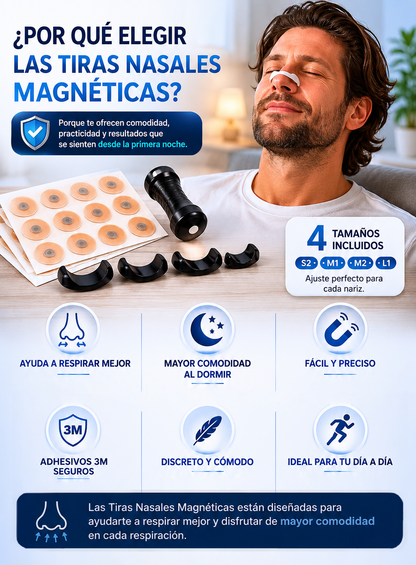 Tiras Nasales Magnéticas X2 (30 unidades) - Respira, Duerme y Vive Mejor