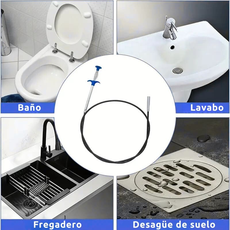Oferta 2X1 Pinza Destapa Cañerías 90 cm – Libera atascos al instante, sin químicos ni esfuerzo