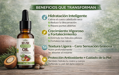 Aceite Batana 100% puro y natural 30ml - Fortalece el cabello desde la raíz