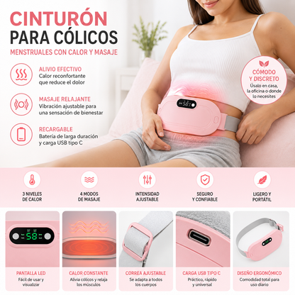 Beneficios del cinturón para cólicos menstruales con calor y masaje