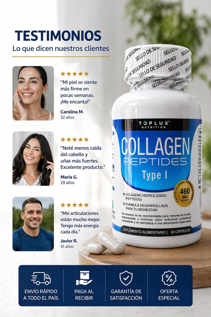 Collagen Peptides Type I – Fórmula Avanzada en Cápsulas - Apoya la salud articular