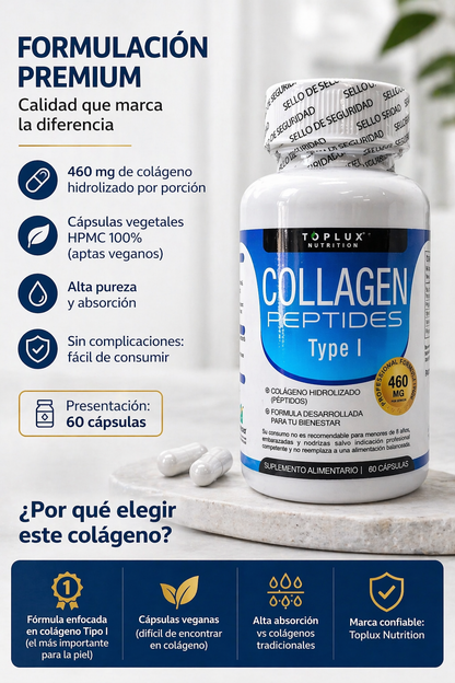 Collagen Peptides Type I – Fórmula Avanzada en Cápsulas - Apoya la salud articular