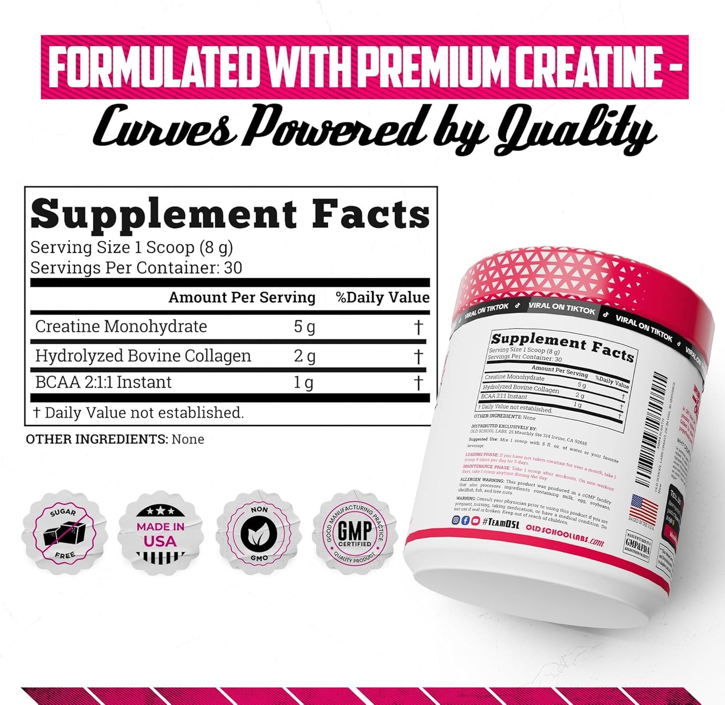 Creatina Femenina Premium - Apoya glúteos y tonificación