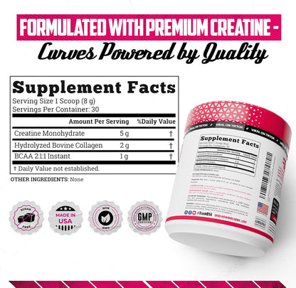 Creatina Femenina Premium - Apoya glúteos y tonificación